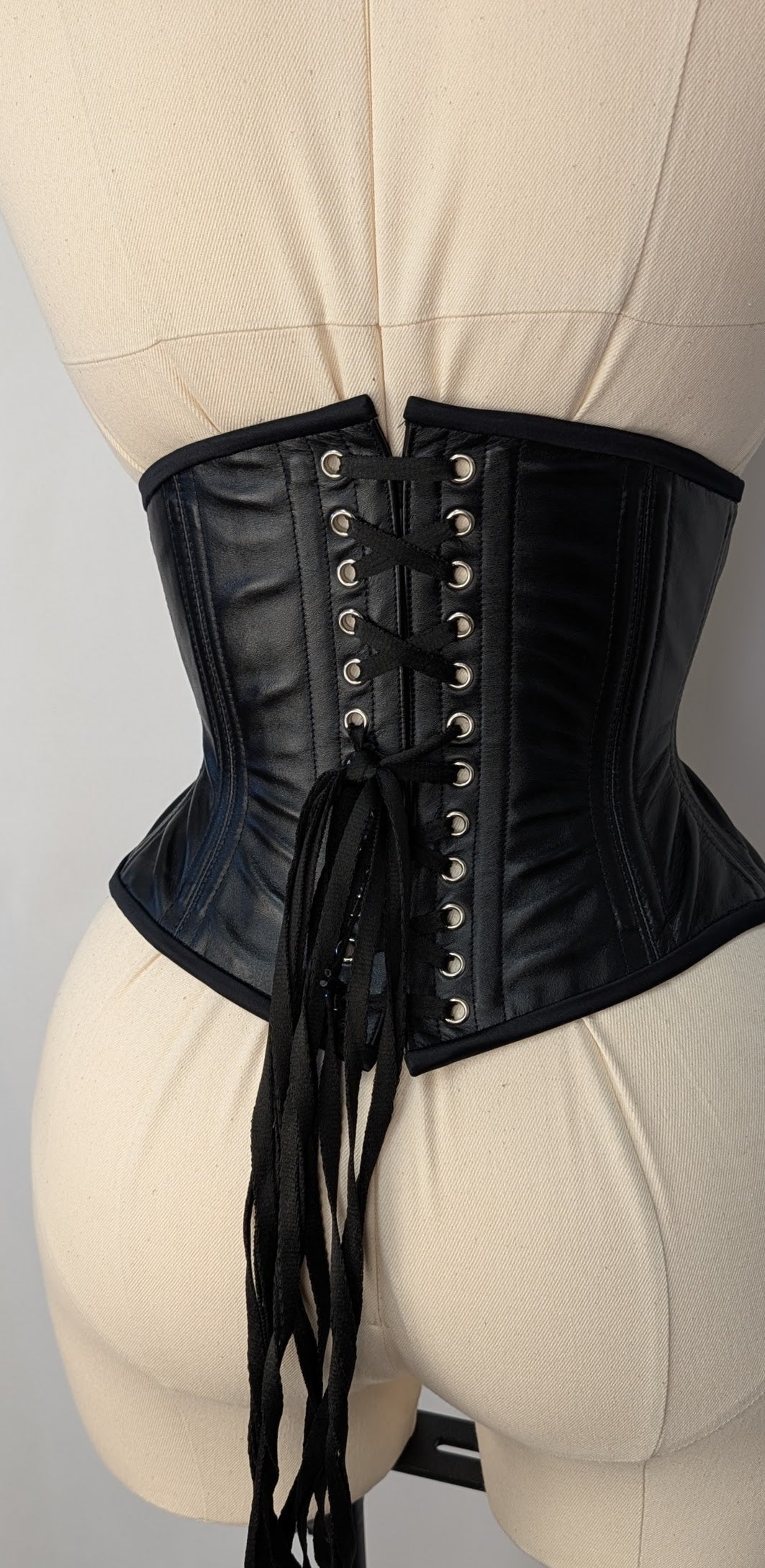 Lucy Darling's Signature Leather Steel Boned High Hip Underbust Corset