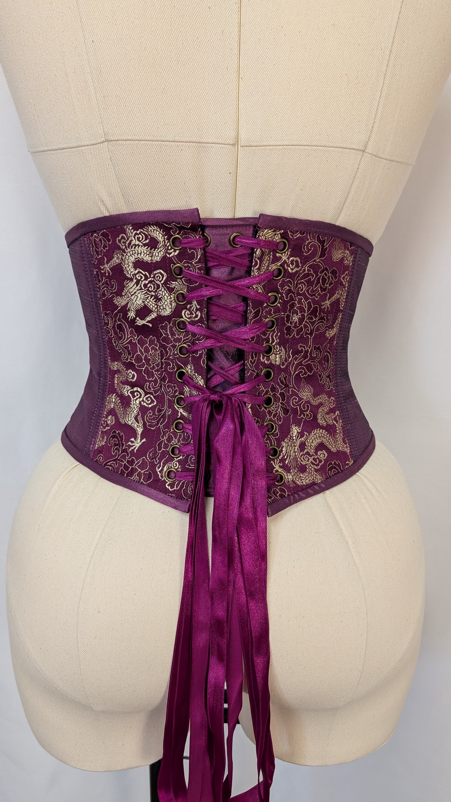 Mulberry Dragon Brocade Low Curve Waspie Underbust