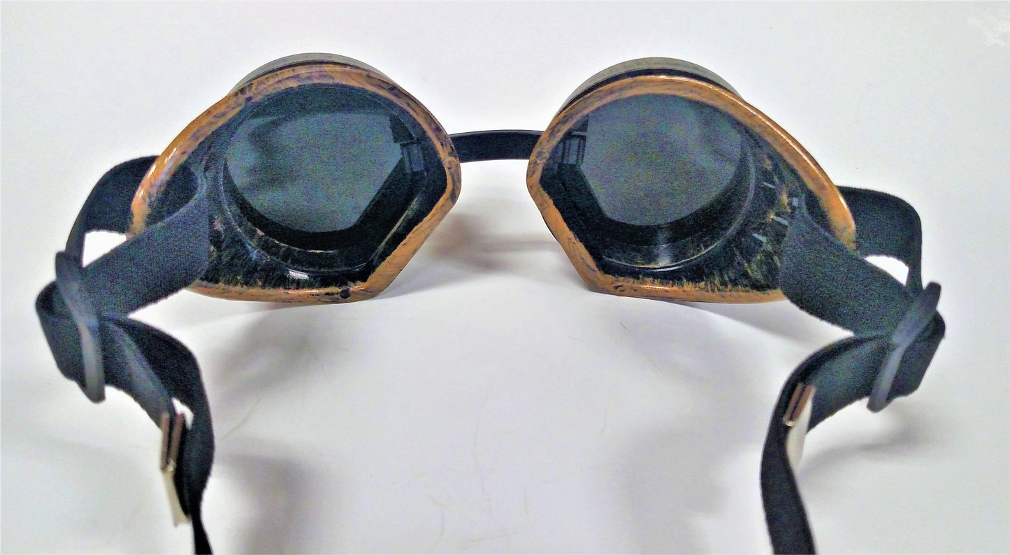 Brass Steampunk Goth Goggles