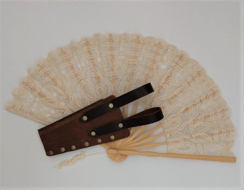 Brown Leather Lace Fan Holster