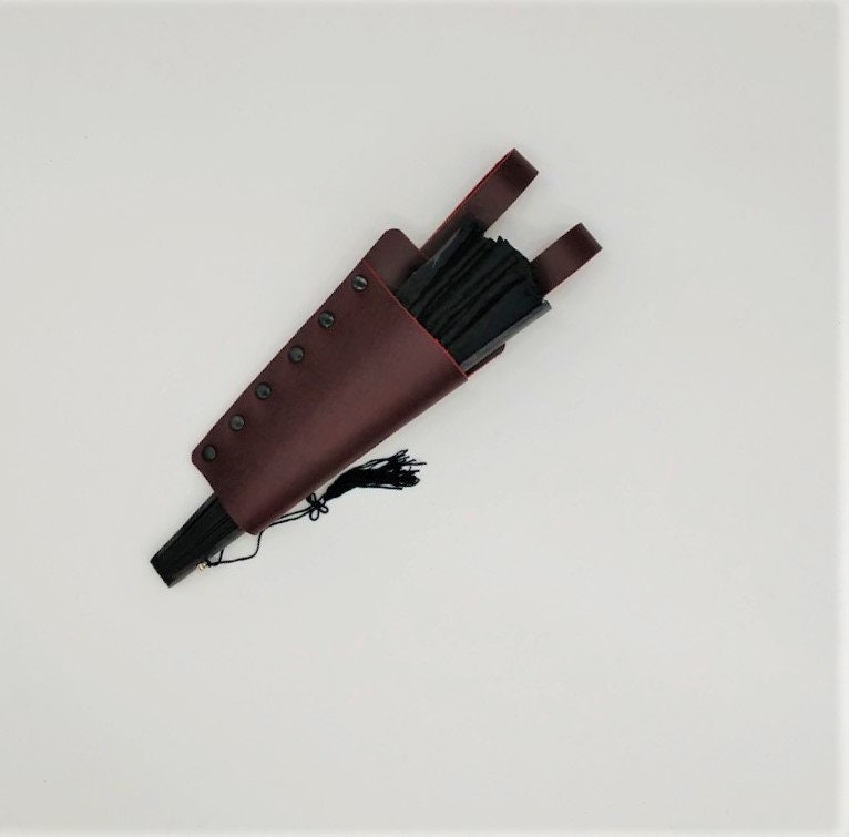 Red Leather Lace Fan Holster