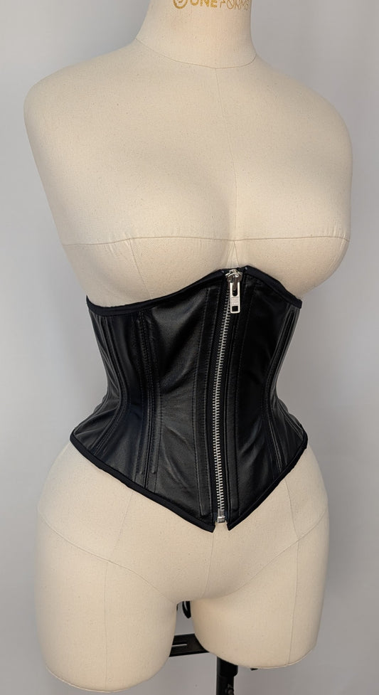Lucy Darling's Signature Leather Steel Boned High Hip Underbust Corset