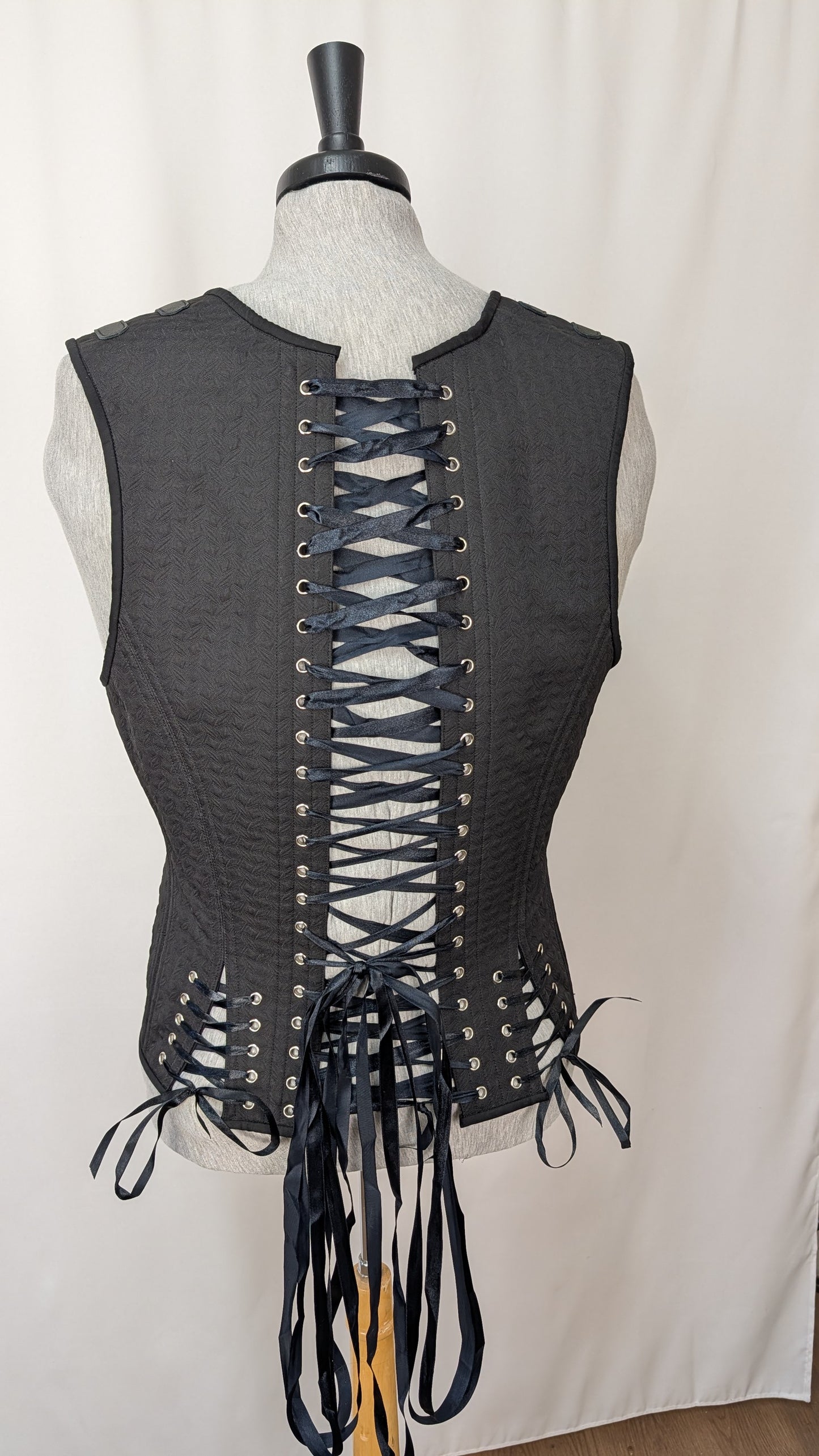Black Diamond Jacquard Big And Tall Men's Corset Vest