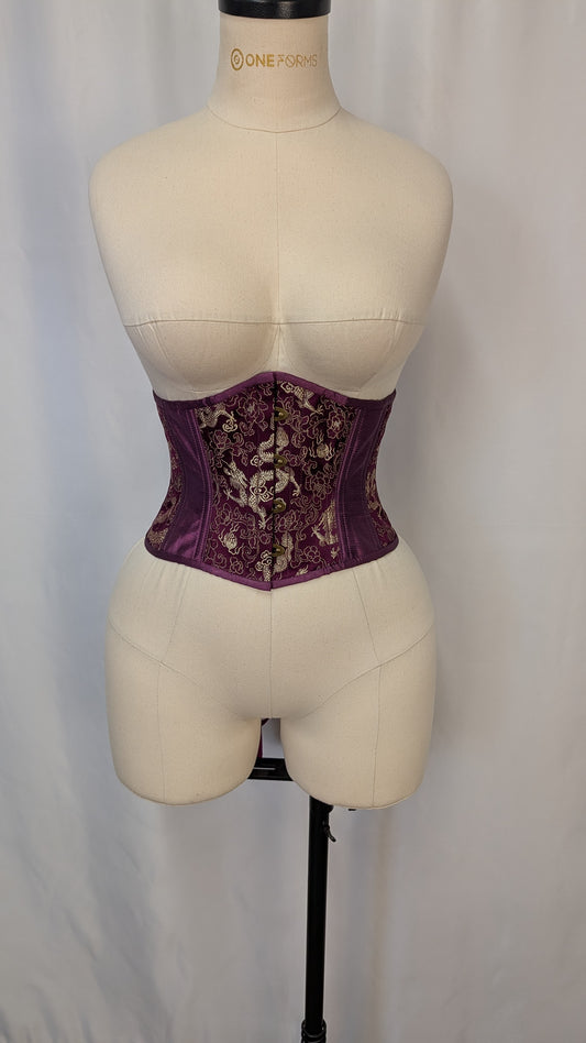 Mulberry Dragon Brocade Low Curve Waspie Underbust