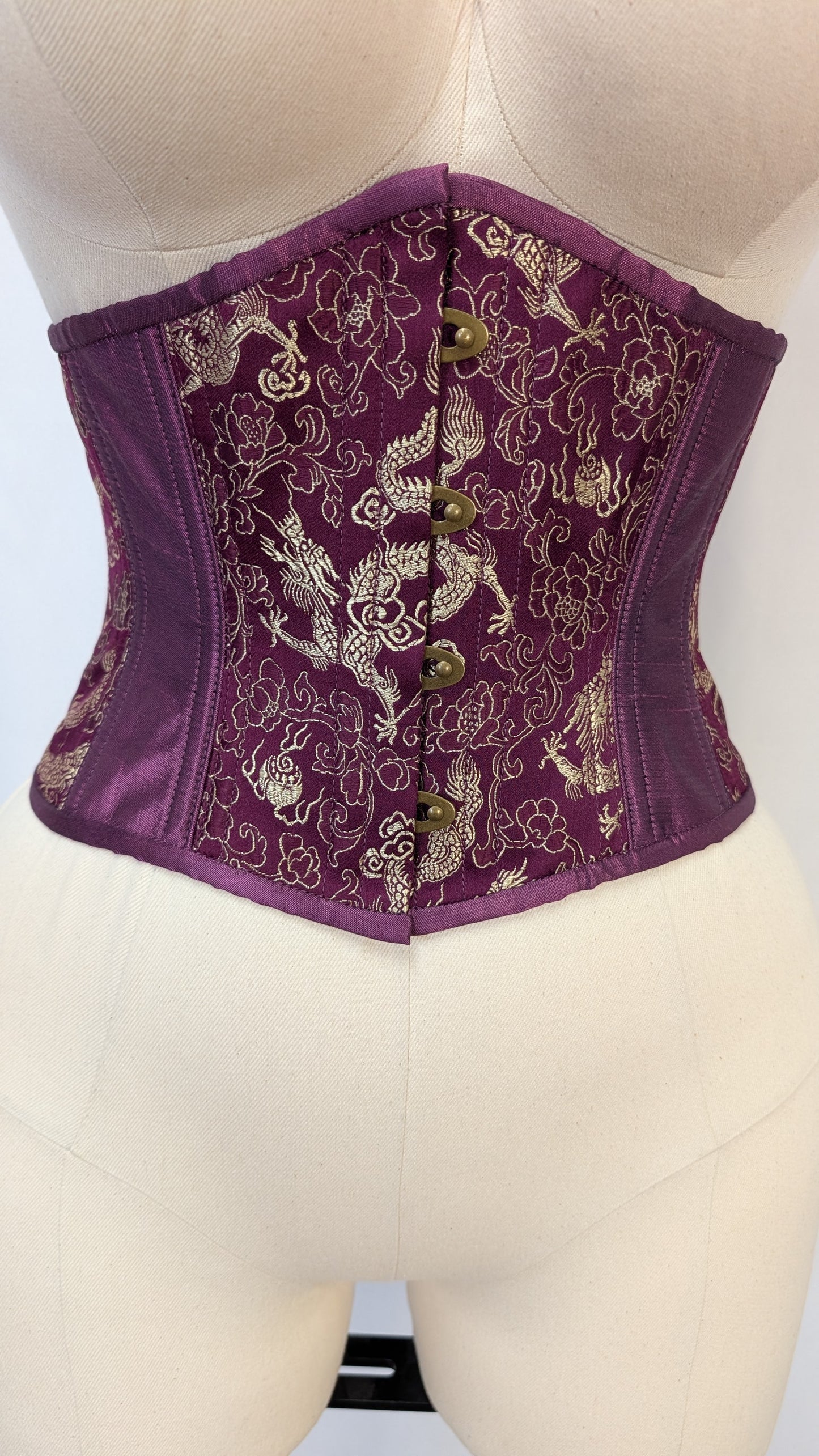 Mulberry Dragon Brocade Low Curve Waspie Underbust