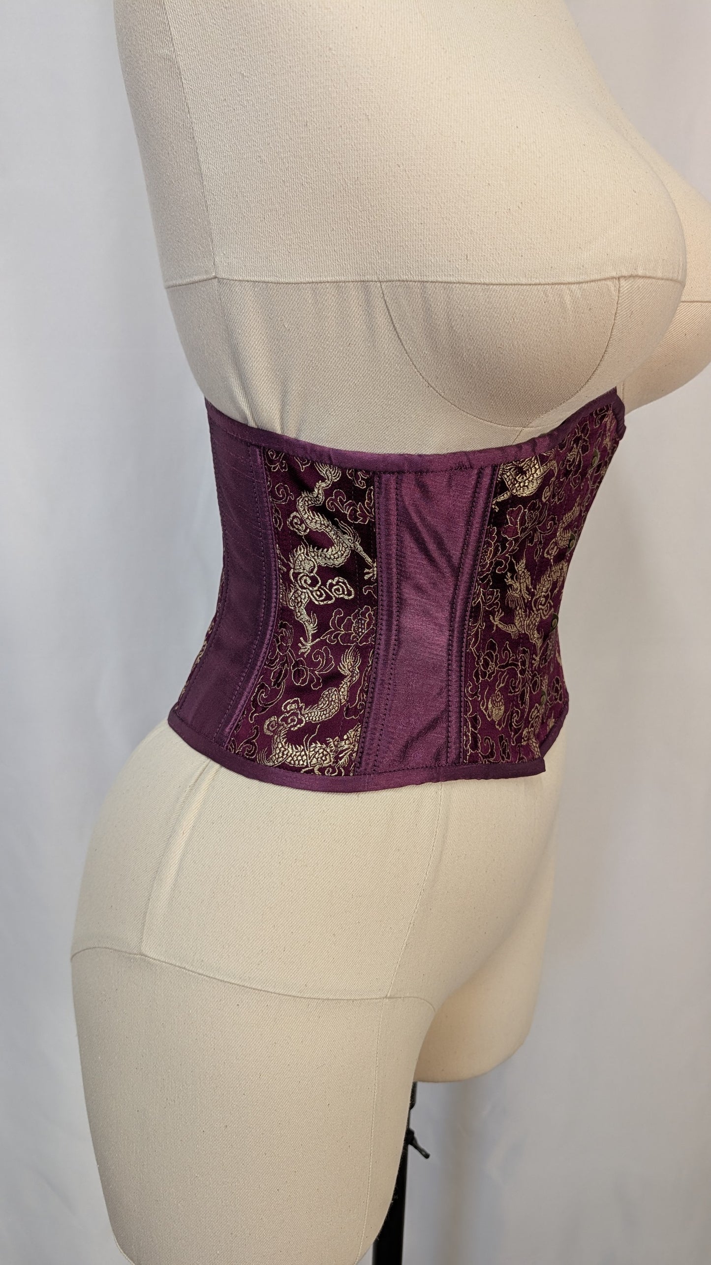 Mulberry Dragon Brocade Low Curve Waspie Underbust