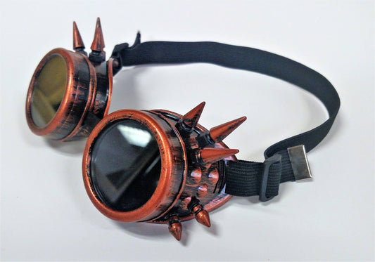 Copper Spiked Steampunk Goth Goggles