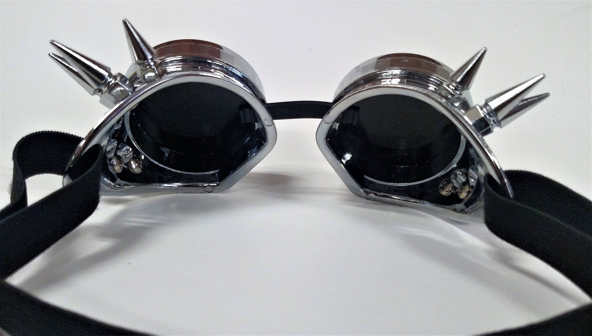 Silver Spiked Steampunk Goth Goggles