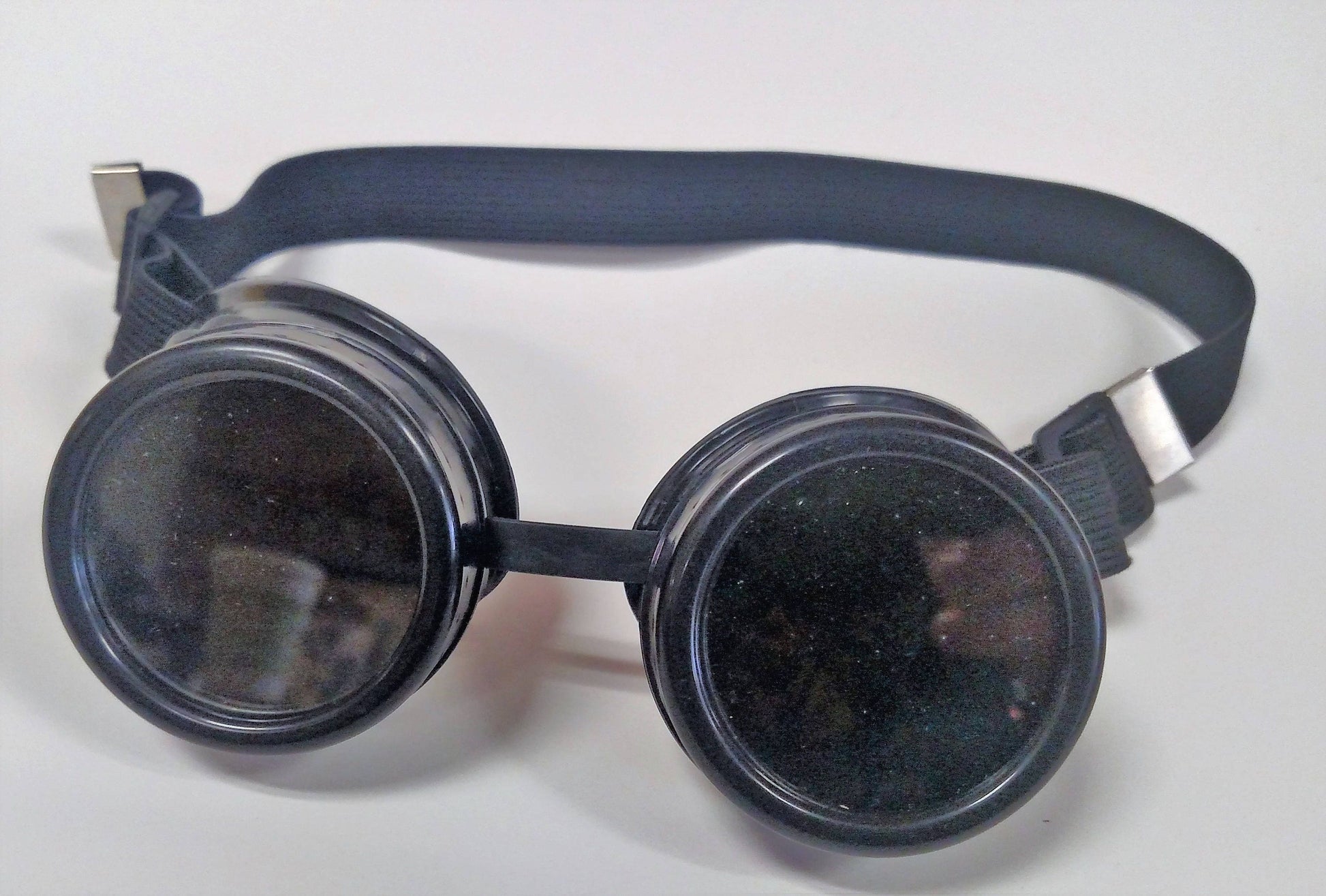 Black Steampunk Goth Goggles