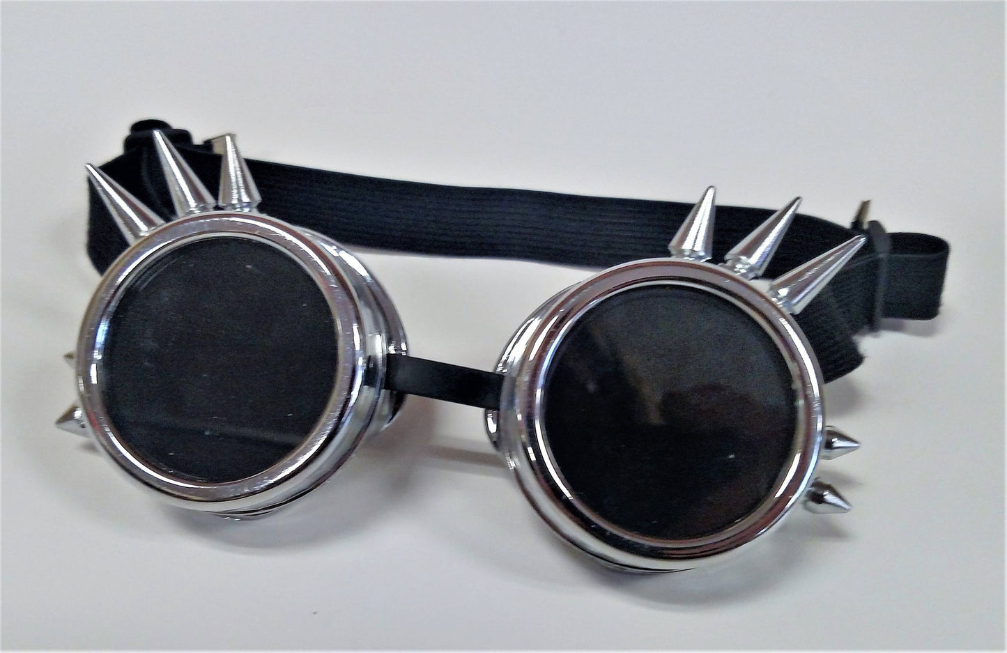 Silver Spiked Steampunk Goth Goggles