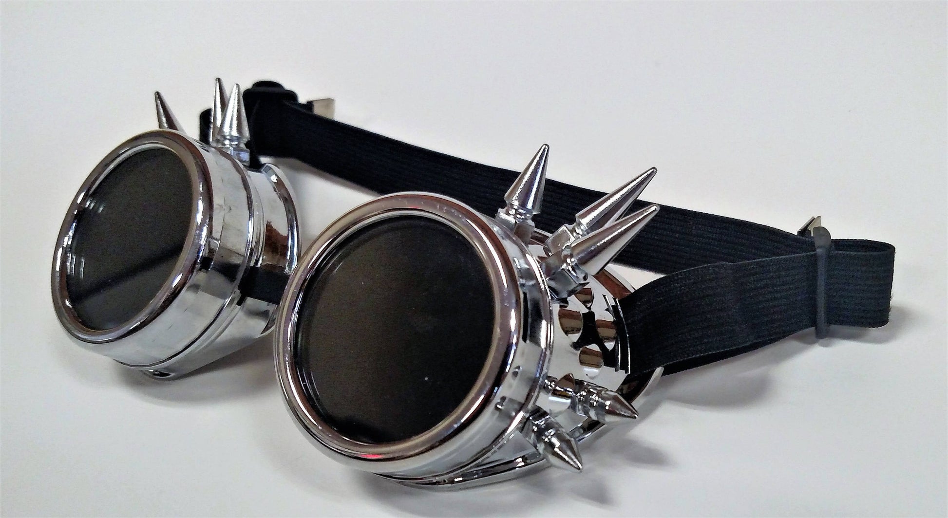 Silver Spiked Steampunk Goth Goggles