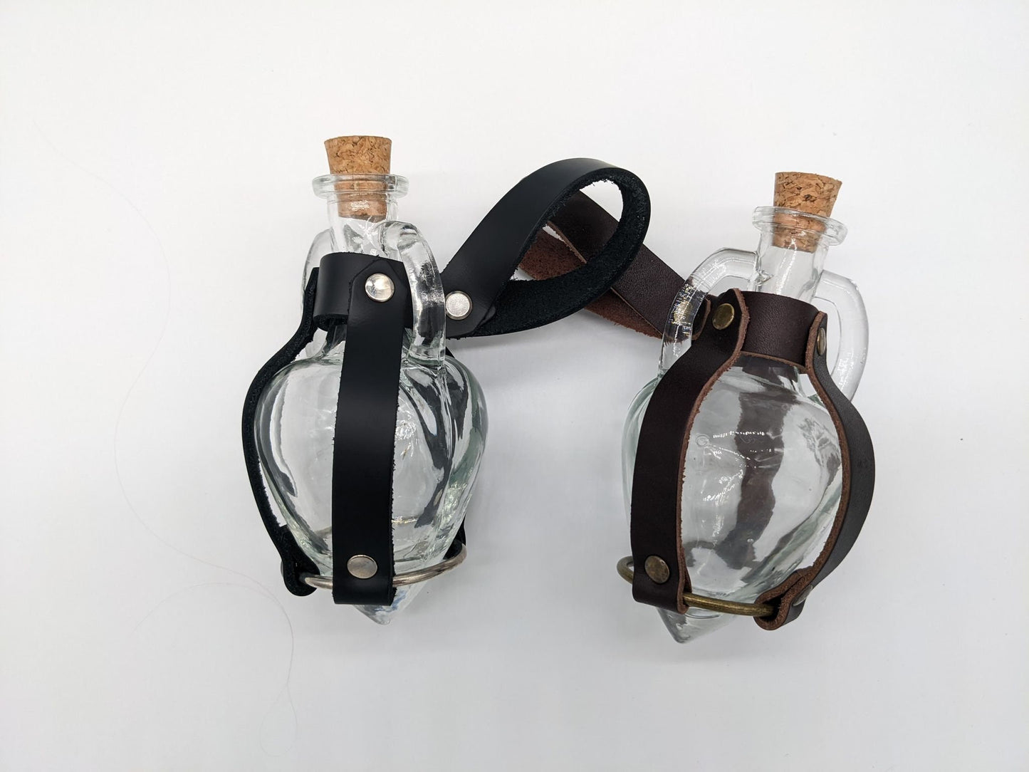 Amphora Flask Potion Bottle Glass and Leather