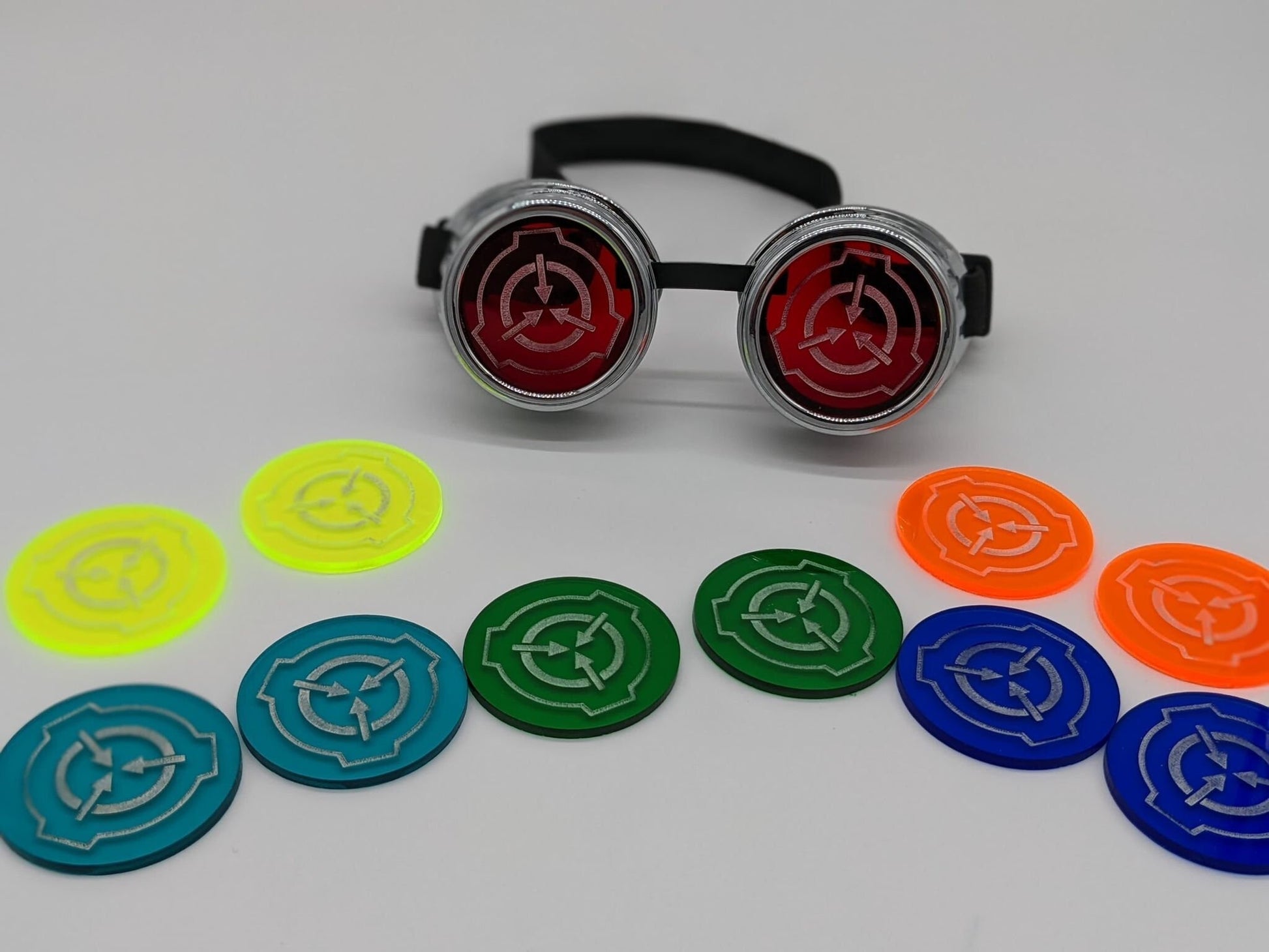 scp night vision goggles SCP Foundation Goggle Lenses Punk Goth Cosplay Secure Contain Protect – Corsets & Cogs