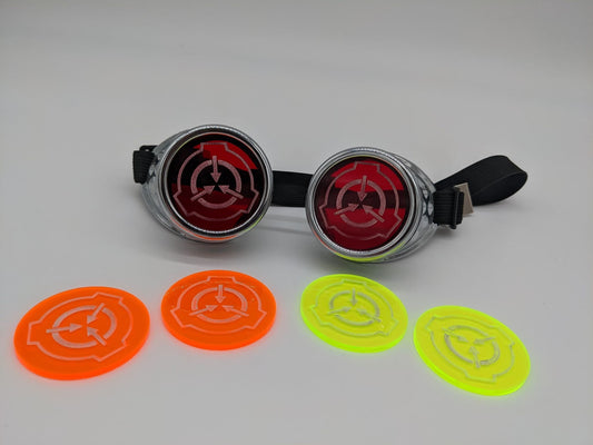 SCP Foundation Goggle Lenses Punk Goth Cosplay Secure Contain Protect S.C.P.