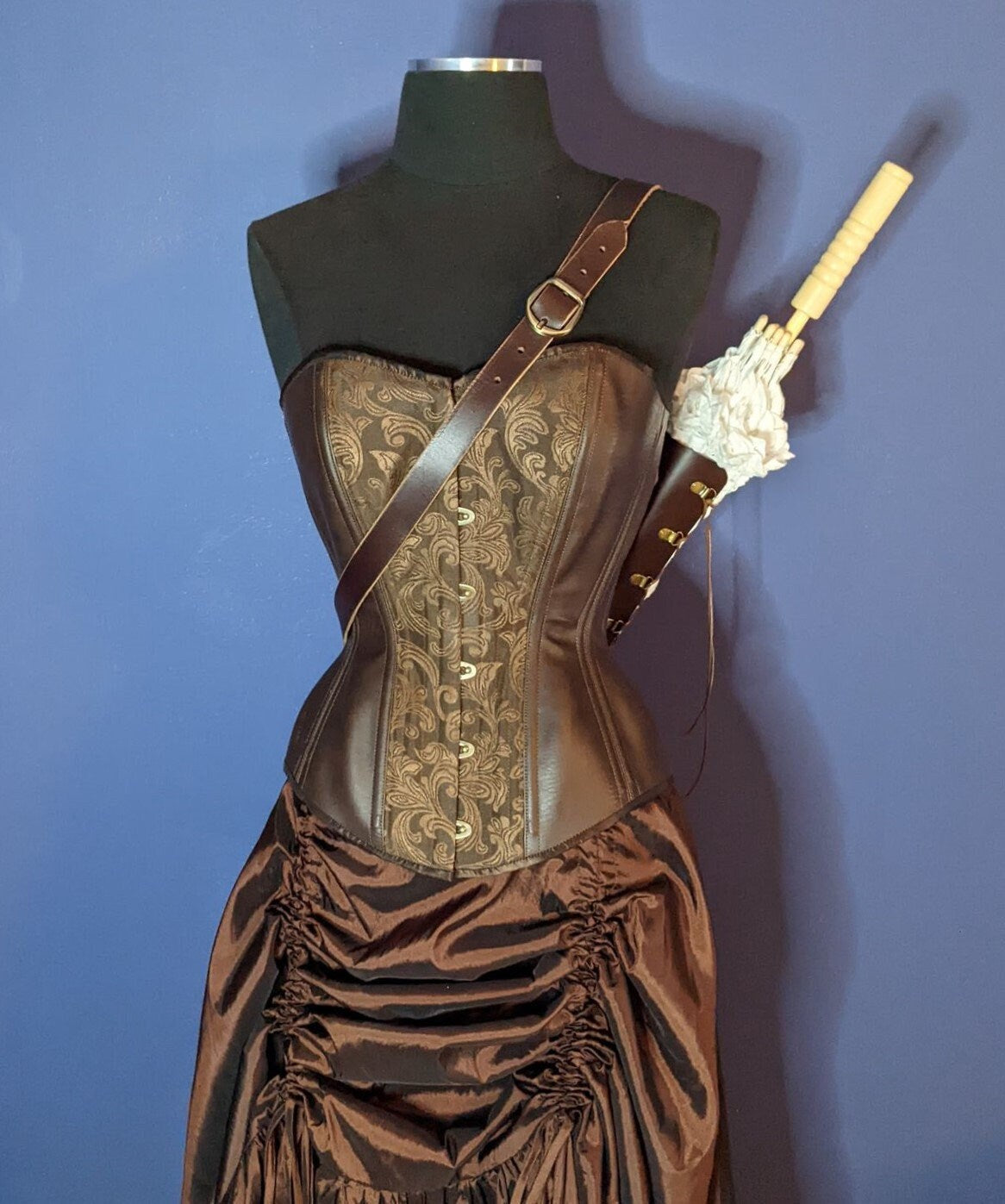 Brown Leather Bandolier Parasol Holster